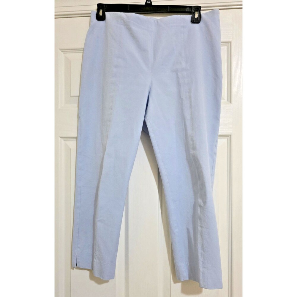 Talbots Women's Chatham Ankle Pants Powder Blue Side Zip Slimming 14